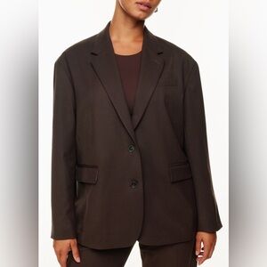 ARITZIA BABATON vogue blazer wool dark brown oversized size XS